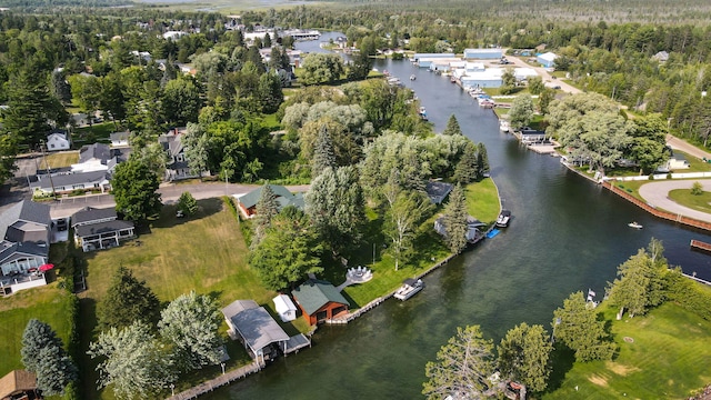 5997 Prospect St, Indian River, MI 49749 - aerial view of property and surrounding area with a large body of water and a forest