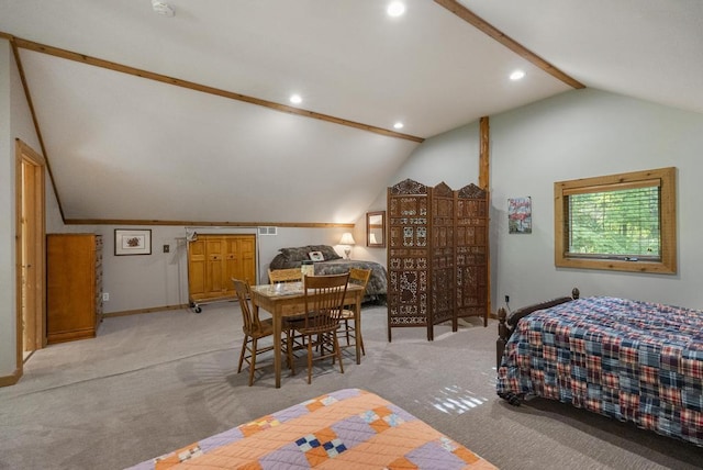 2715 Indian Rd, Brutus, MI 49716 - bedroom featuring light carpet and recessed lighting