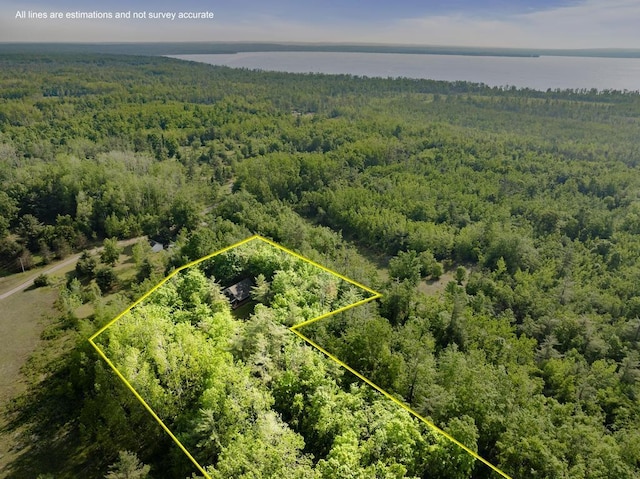 2715 Indian Rd, Brutus, MI 49716 - view of property location with a large body of water and property boundaries highlighted