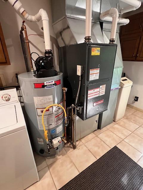 2715 Indian Rd, Brutus, MI 49716 - utility room featuring washer / dryer and gas water heater