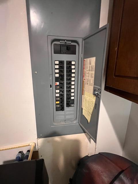 2715 Indian Rd, Brutus, MI 49716 - utility room featuring electric panel