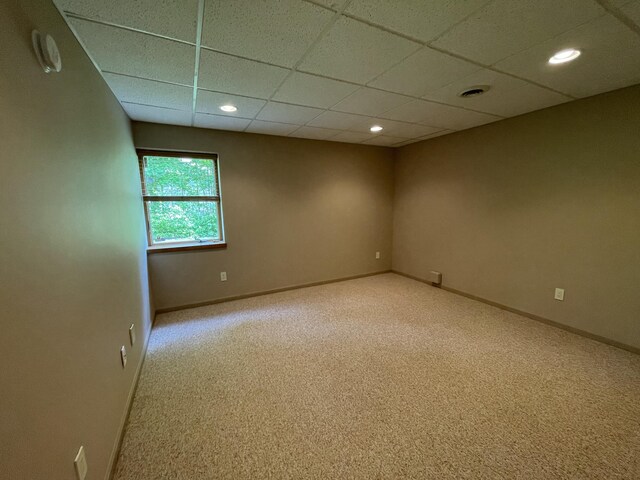 164 Invitational Dr, Gaylord, MI 49735 - carpeted empty room with a drop ceiling and recessed lighting