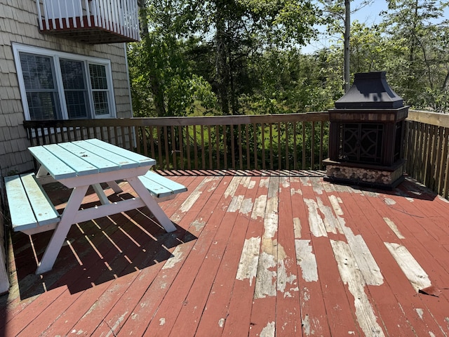 13551 US-23, Cheboygan, MI 49721 - wooden terrace with outdoor dining area