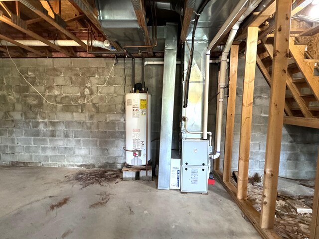 1537 Tecumseh Rd, Cheboygan, MI 49721 - utility room featuring water heater and heating unit