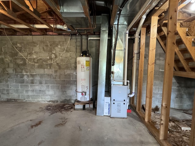 1537 Tecumseh Rd, Cheboygan, MI 49721 - unfinished below grade area with water heater and heating unit