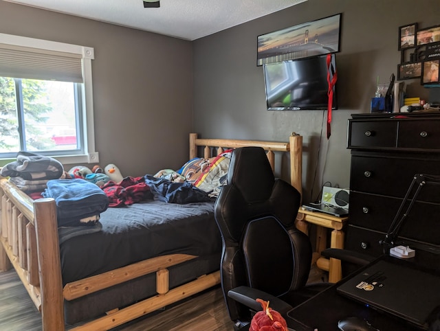 101 Island View Dr, Alpena, MI 49707 - bedroom featuring wood finished floors and a desk