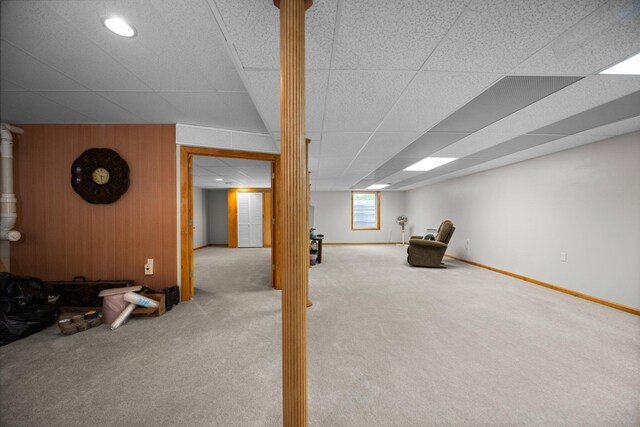 2510 Primrose Rd, Elmira, MI 49730 - below grade area with carpet flooring, baseboards, and recessed lighting