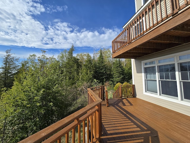 N1746 Smith Rd, Saint Ignace, MI 49781 - view of wooden terrace
