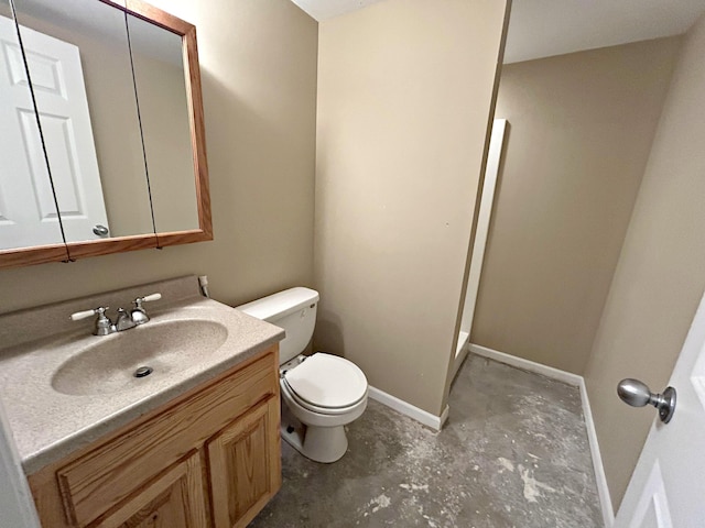N1746 Smith Rd, Saint Ignace, MI 49781 - bathroom with concrete floors and vanity