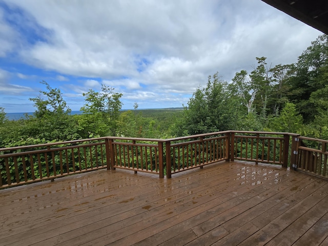 N1746 Smith Rd, Saint Ignace, MI 49781 - view of wooden terrace