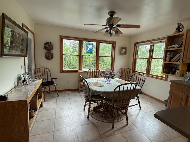 1058 Marlas Way, Cheboygan, MI 49721 - dining room with ceiling fan and baseboards