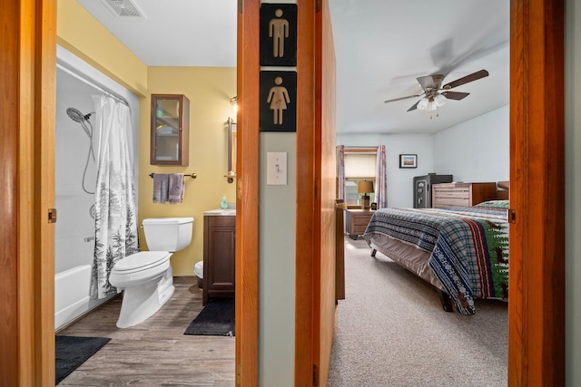 5918 Neumann Rd, Lewiston, MI 49756 - bedroom featuring wood finished floors and a ceiling fan