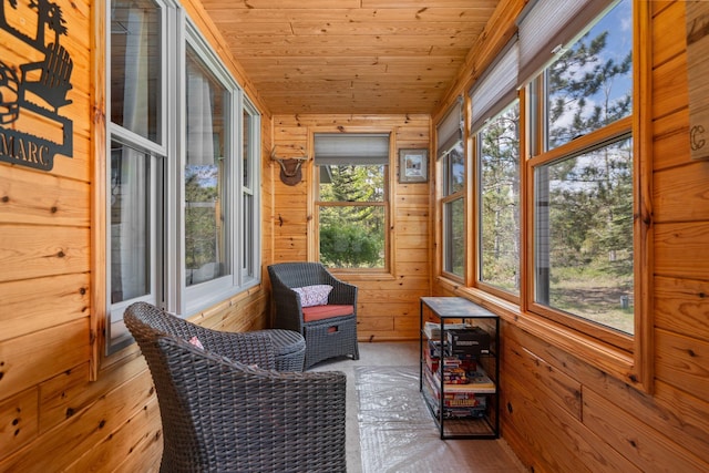 5918 Neumann Rd, Lewiston, MI 49756 - sunroom with wooden walls and wooden ceiling