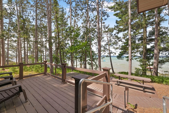 117 Timber Trl, Roscommon, MI 48653 - wooden deck with a water view