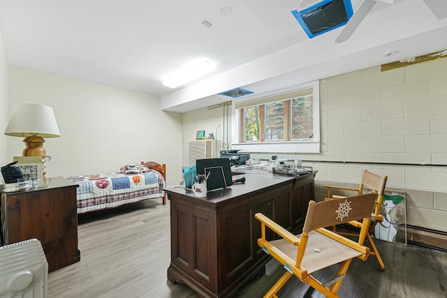 117 Timber Trl, Roscommon, MI 48653 - office with light wood-type flooring and concrete block wall