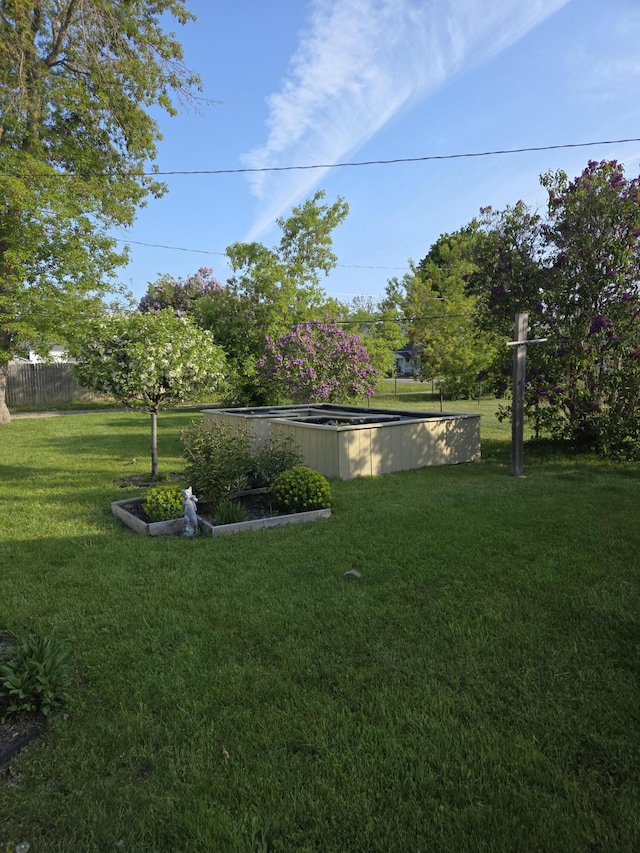 208 S S D St, Cheboygan, MI 49721 - view of yard featuring a vegetable garden