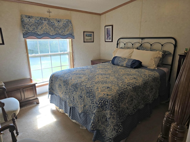 106 Hazel St, Saint Ignace, MI 49781 - bedroom with carpet floors and ornamental molding