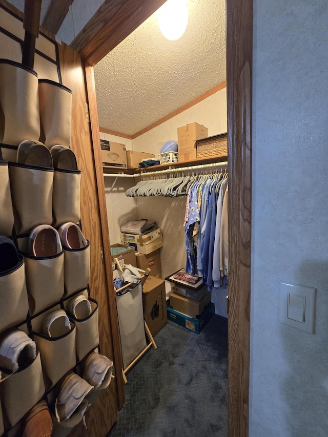 106 Hazel St, Saint Ignace, MI 49781 - spacious closet with carpet flooring and vaulted ceiling