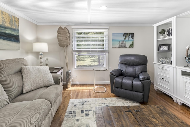 217 Cherry St, Houghton Lake, MI 48629 - living room with wood finished floors and ornamental molding