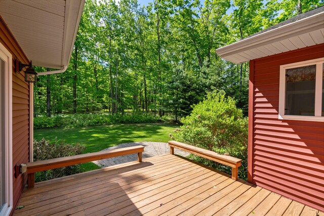 11193 Hassler Woods Trl, Alanson, MI 49706 - deck with a lawn