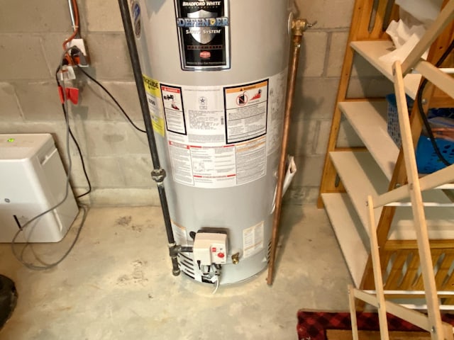 2476 W Branch Dr, West Branch, MI 48661 - utility room with gas water heater