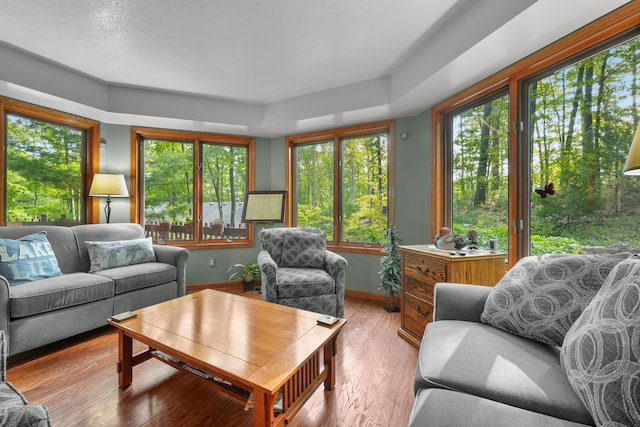 211 Gardners Grv, Roscommon, MI 48653 - living area with baseboards and wood finished floors