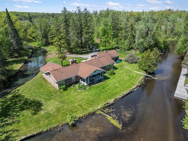 3869 Club Rd, Indian River, MI 49749 - view of subject property with a forest and a large body of water