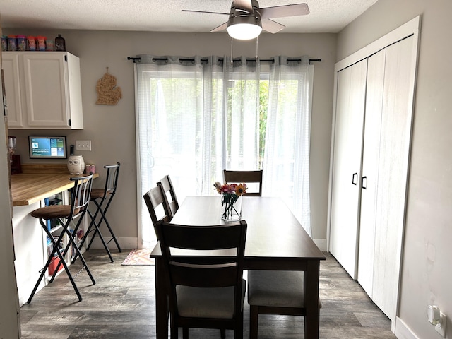 1200 Crestview Dr, Alpena, MI 49707 - dining space featuring a ceiling fan and wood finished floors