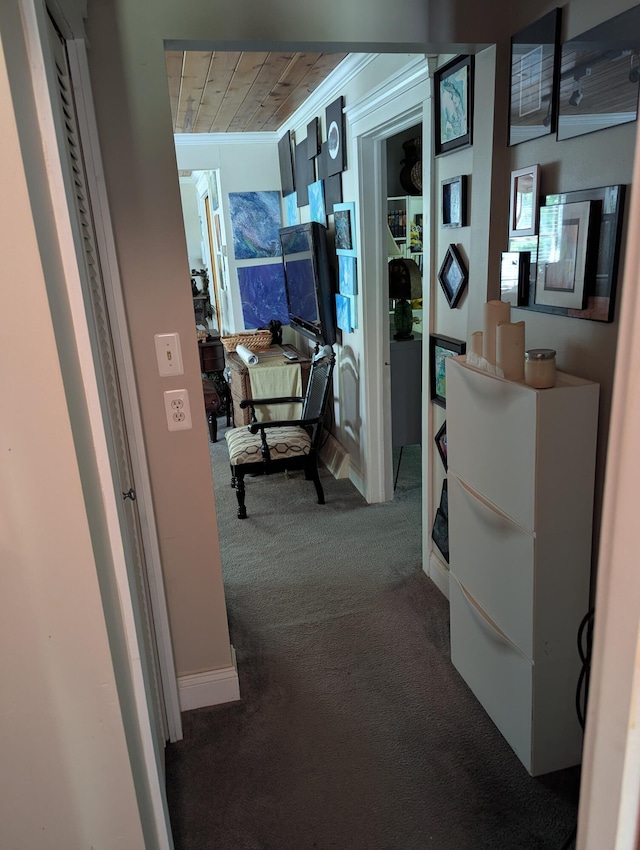 17740 Grand Lake Blvd, Presque Isle, MI 49777 - hall with carpet floors and wood ceiling