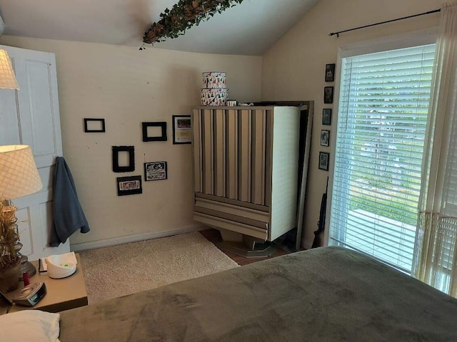 17740 Grand Lake Blvd, Presque Isle, MI 49777 - bedroom with baseboards and vaulted ceiling