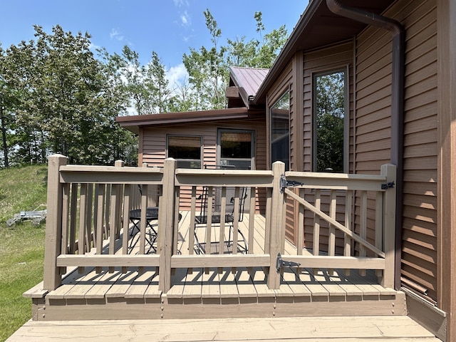 5392 Silver Beach Rd, Onaway, MI 49765 - view of wooden terrace