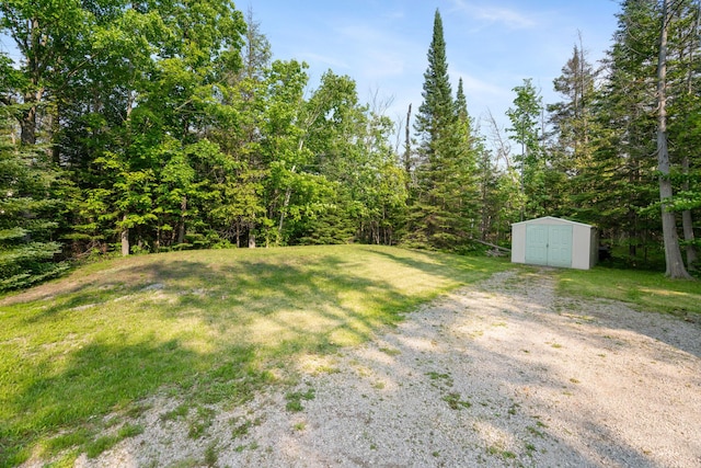 9150 W M-68, Indian River, MI 49749 - view of grassy yard featuring a shed