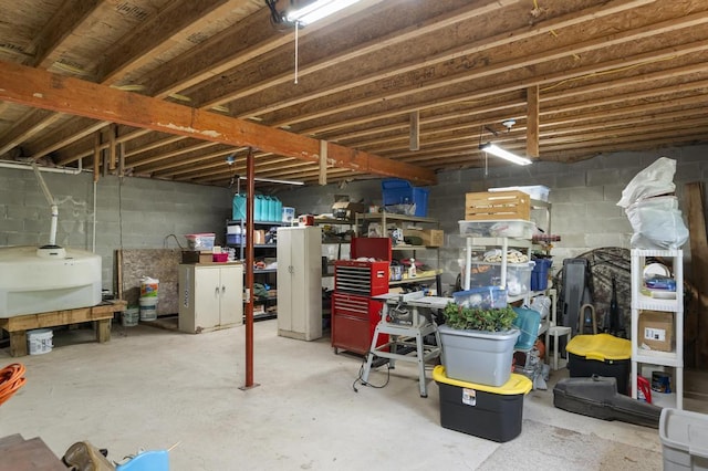 3221 Krause Rd, Petoskey, MI 49770 - unfinished basement with concrete block wall