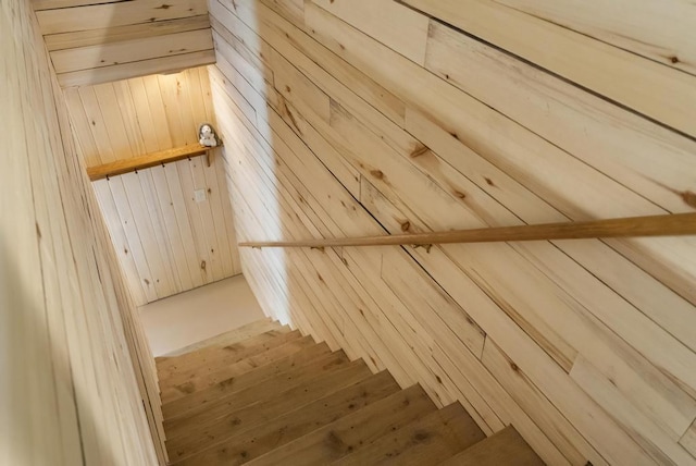 3221 Krause Rd, Petoskey, MI 49770 - stairway with wooden walls