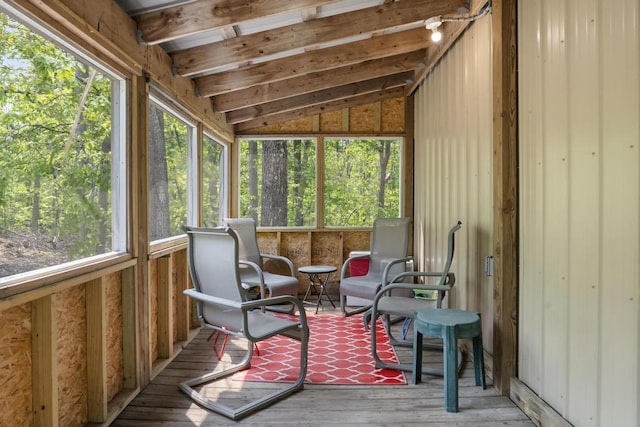3221 Krause Rd, Petoskey, MI 49770 - sunroom / solarium featuring vaulted ceiling