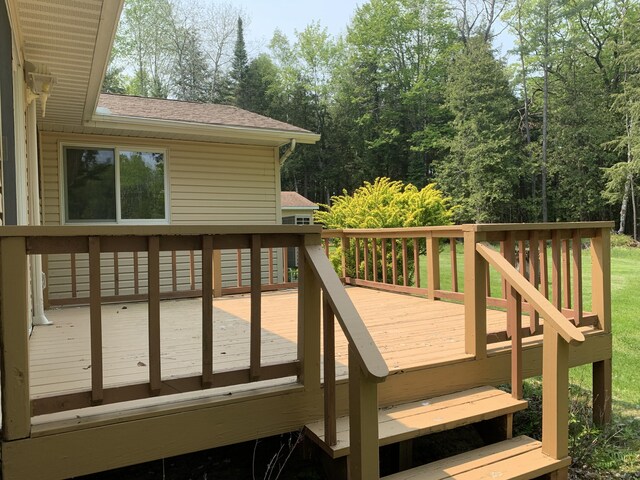 14501 3rd St, Hubbard Lake, MI 49747 - view of wooden deck