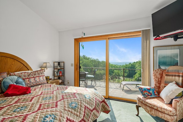 10077 Royal Coachman Trl, Gaylord, MI 49735 - carpeted bedroom featuring access to exterior