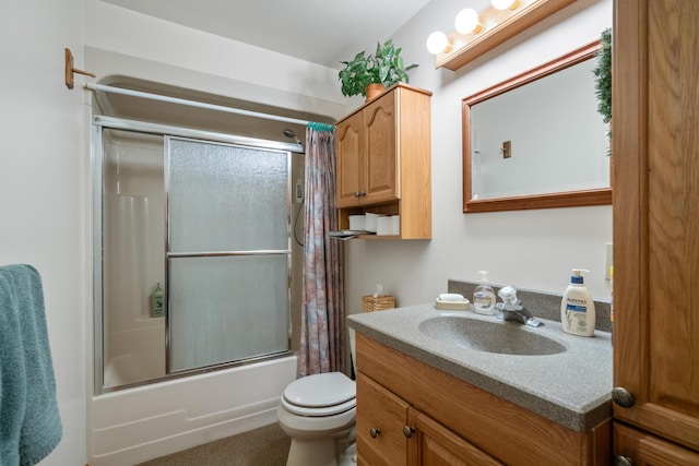 10077 Royal Coachman Trl, Gaylord, MI 49735 - full bath with vanity, shower / bath combination with glass door, and toilet