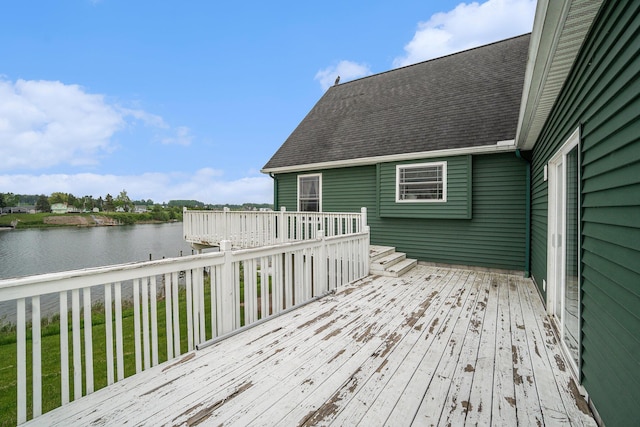 10480 N Straits Hwy, Cheboygan, MI 49721 - wooden terrace featuring a water view
