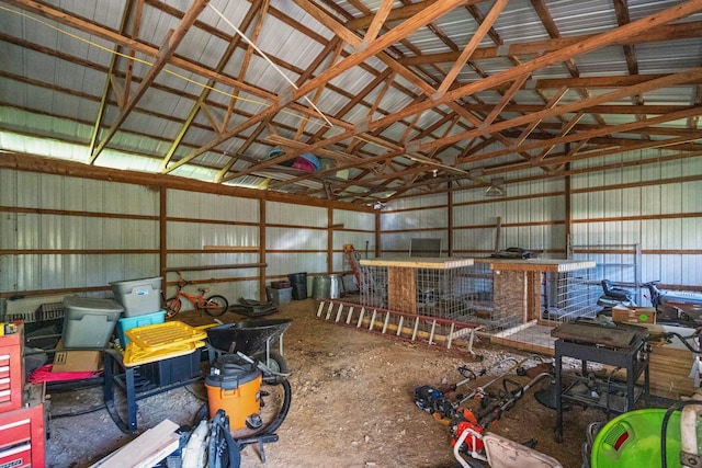 3065 E Dixon Lake Rd, Gaylord, MI 49735 - garage featuring metal wall