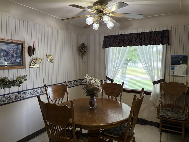 119 Kelly Rd, Alpena, MI 49707 - dining area featuring baseboards and ceiling fan