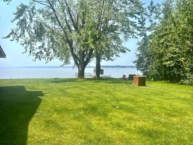 7811 Mcdonald Rd, Cheboygan, MI 49721 - view of grassy yard with a water view
