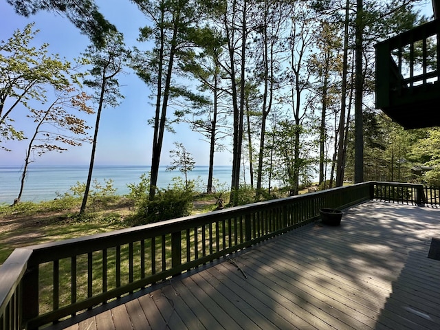 9561 Highbanks Dr, Cheboygan, MI 49721 - deck with a water view