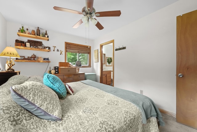 104 Alpena Trl, Houghton Lake, MI 48629 - bedroom with carpet flooring and ceiling fan