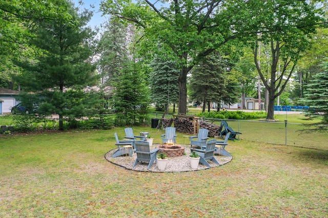 104 Alpena Trl, Houghton Lake, MI 48629 - view of yard with a fire pit