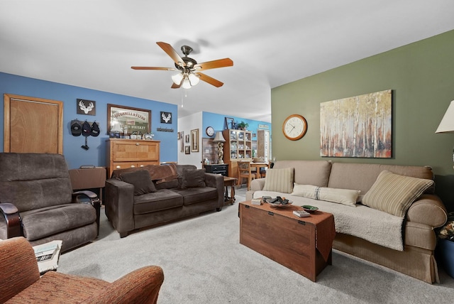 104 Alpena Trl, Houghton Lake, MI 48629 - living area featuring carpet and a ceiling fan
