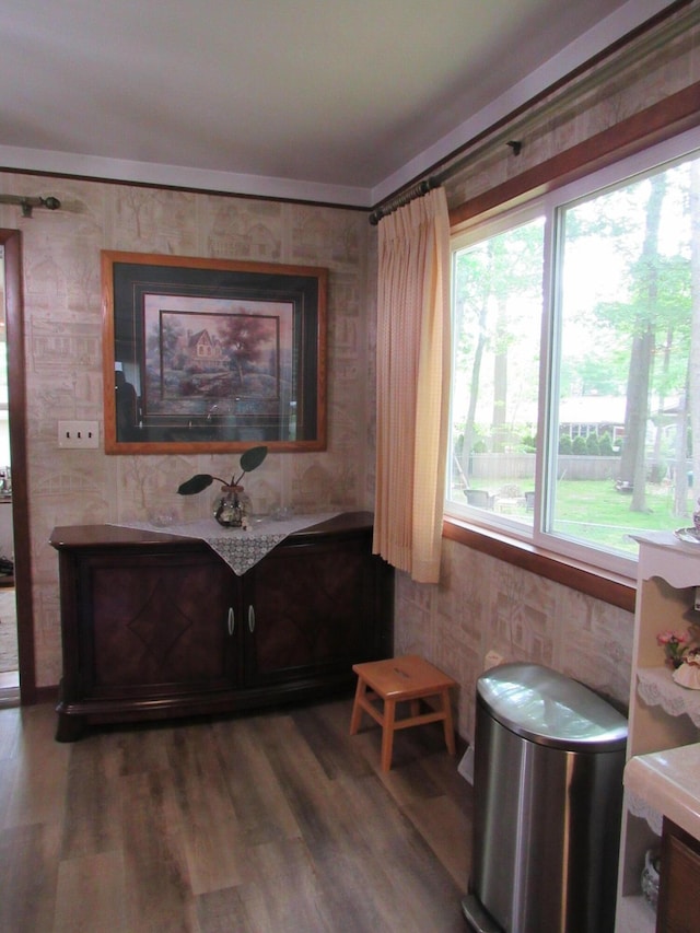 110 Chippewa Trl, Prudenville, MI 48651 - bathroom with wood finished floors and wallpapered walls