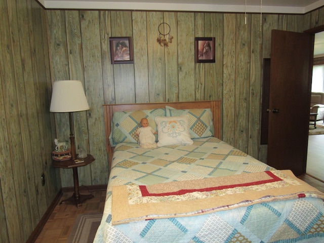 110 Chippewa Trl, Prudenville, MI 48651 - bedroom with wooden walls
