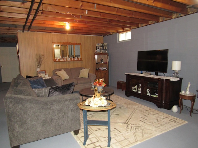 110 Chippewa Trl, Prudenville, MI 48651 - living area with concrete flooring