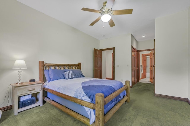 142 Frisco Dr, Houghton Lake, MI 48629 - carpeted bedroom featuring ceiling fan